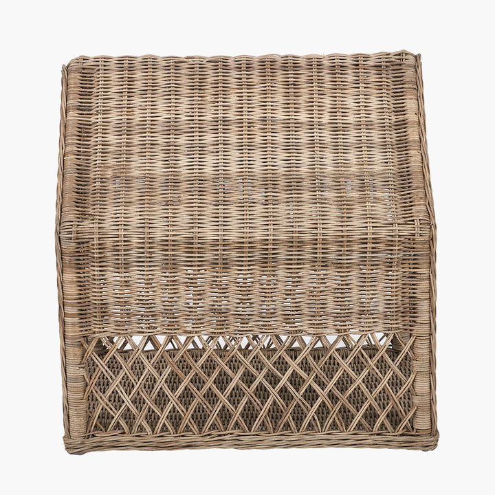 Grey Rattan House Dog Basket