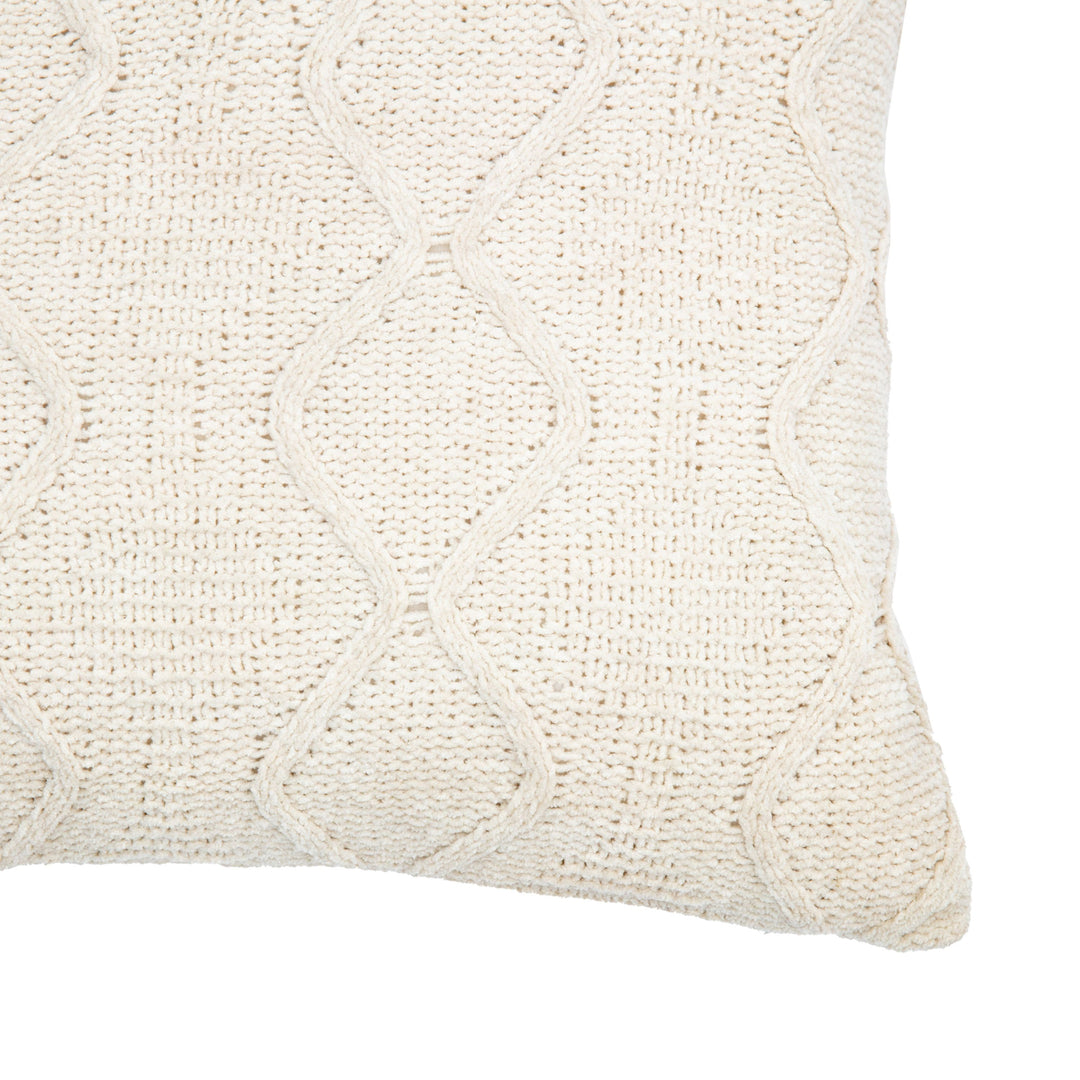 Chenille Chunky Cable Knit Cushion | Cream