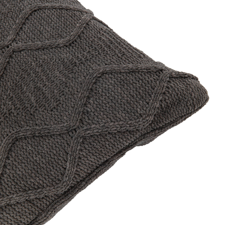 Chenille Cable Cushion | Grey