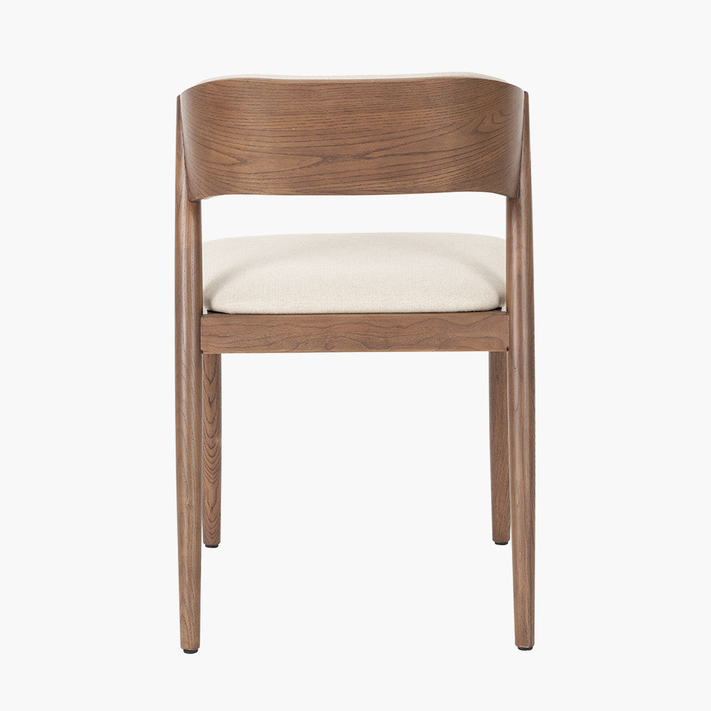 Elias Dark Ash Wood Retro Dining Table and 6 Chairs