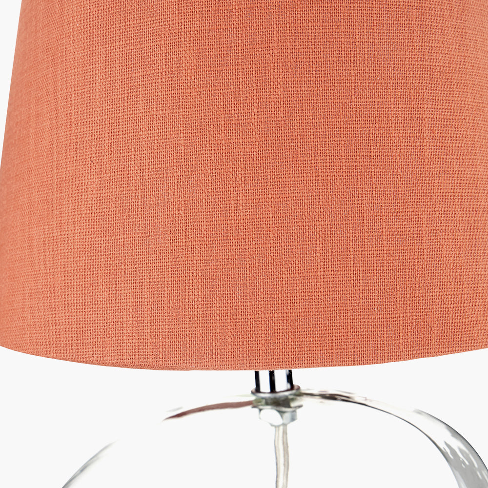 Hallie Clear Glass and Terracotta Shade Table Lamp