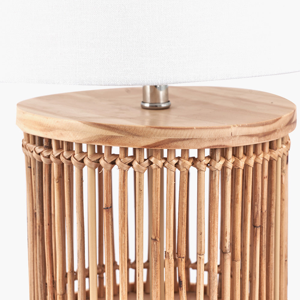 Sorbus Natural Ribbed Small Table Lamp