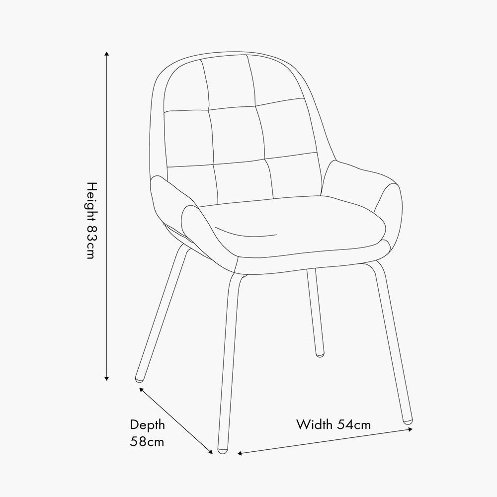 Alba Cinnamon Velvet and Black Metal Dining Chair