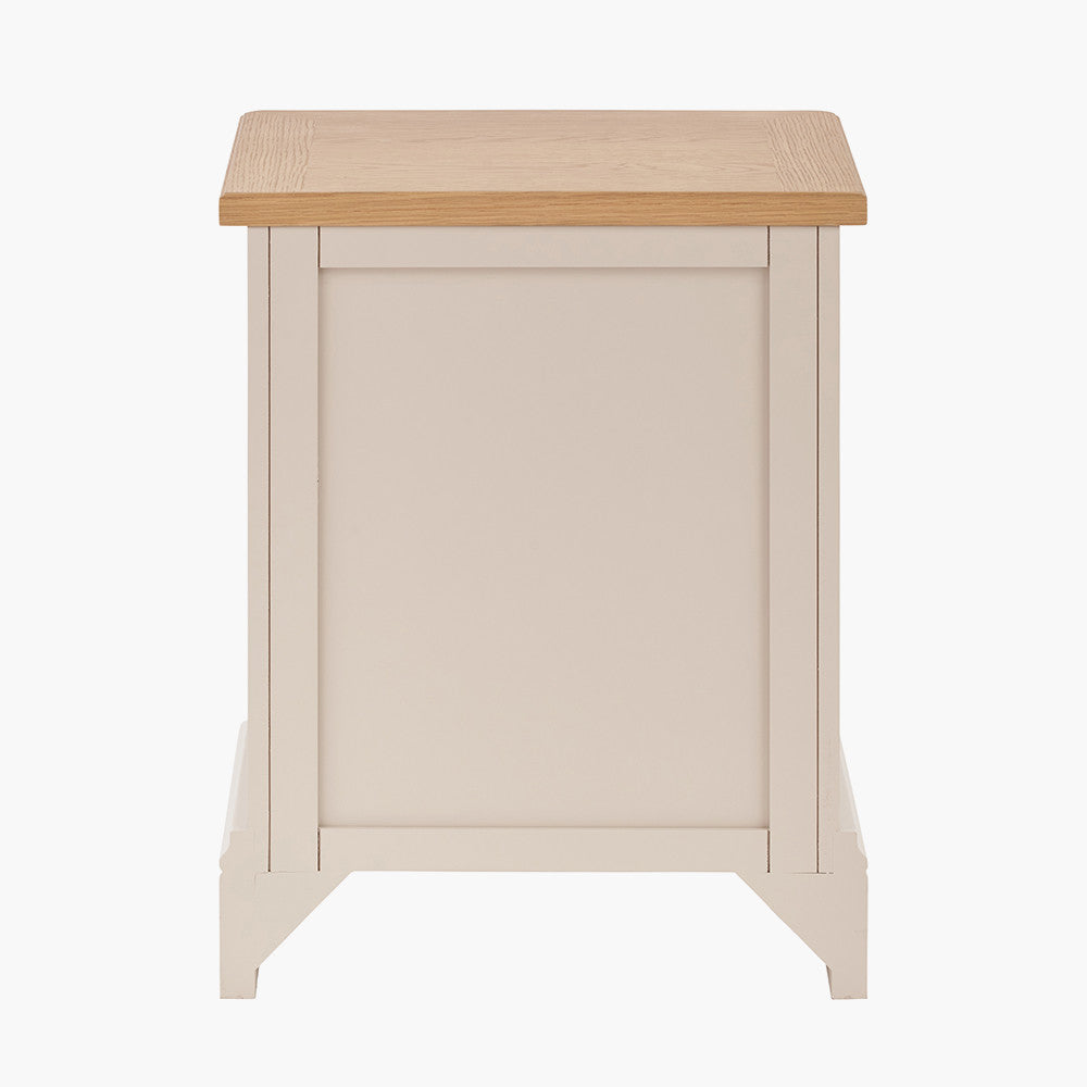 Fairford Parchment White Pine and Oak Wood 1 Drawer Unit