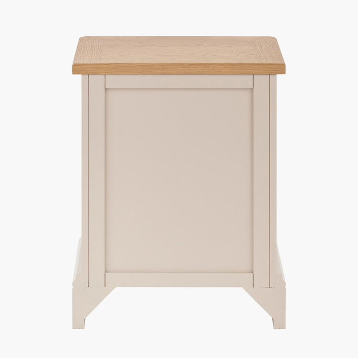 Fairford Parchment White Pine and Oak Wood 1 Drawer Unit