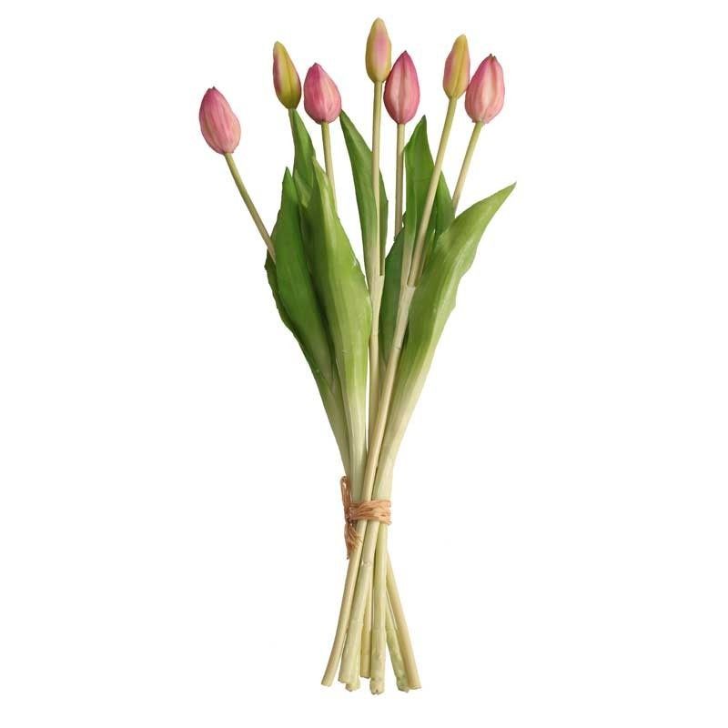 Real Feel Mixed Pink Tulip Bunch Of 7