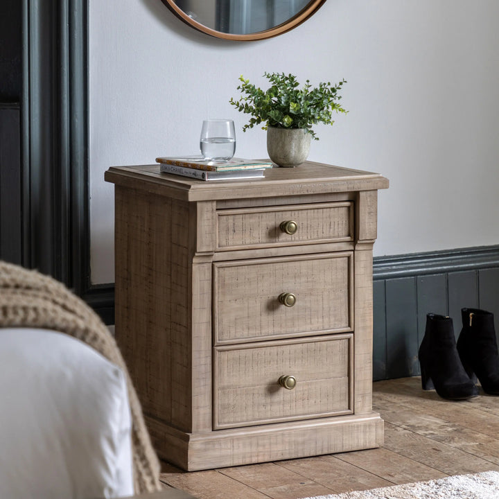 Saint Lucia 3 Drawer Bedside