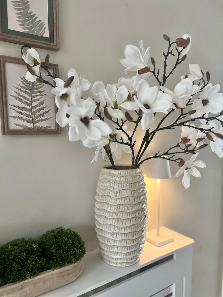 Pallida Tall Ridged Vase