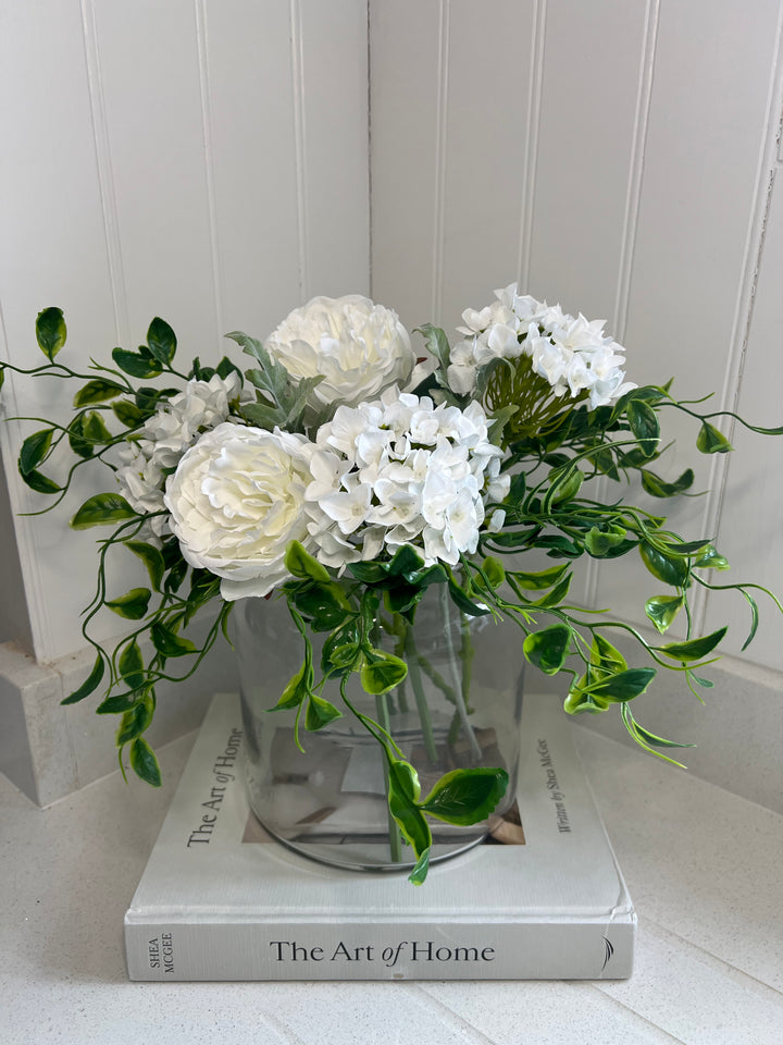 White Arrangement In Vase