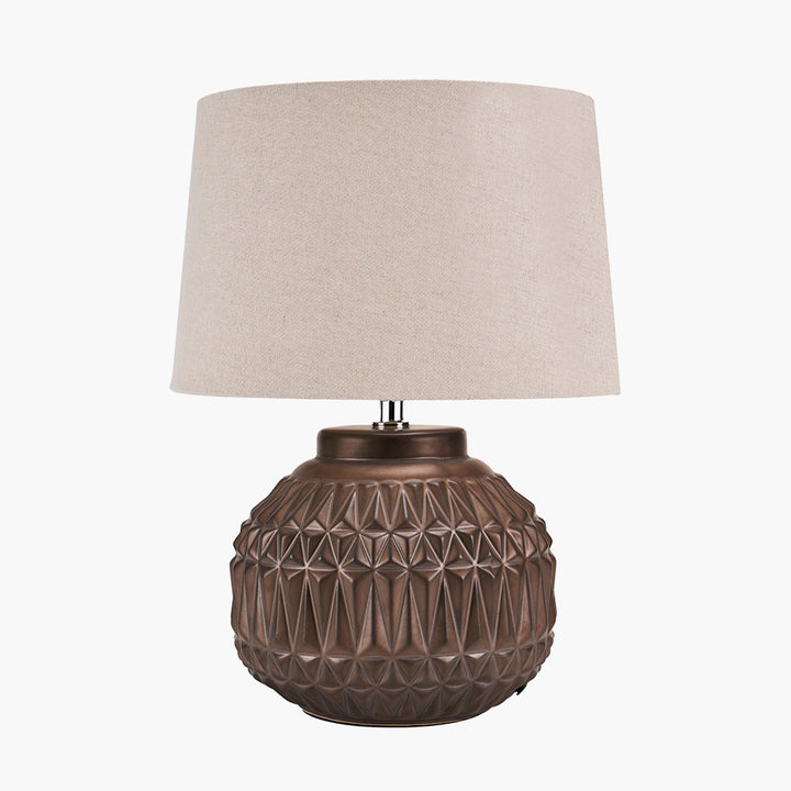 Anneli Bronze Aztec Texture Ceramic Table Lamp