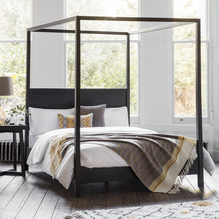 Black Boho 4 Poster Bed | Super King