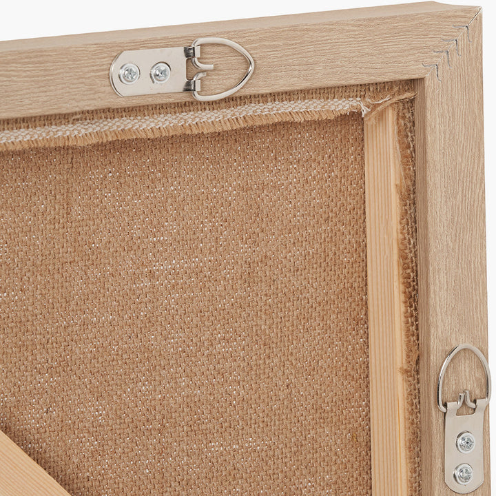 Natural and Grey Textured Abstract Canvas with Natural Frame