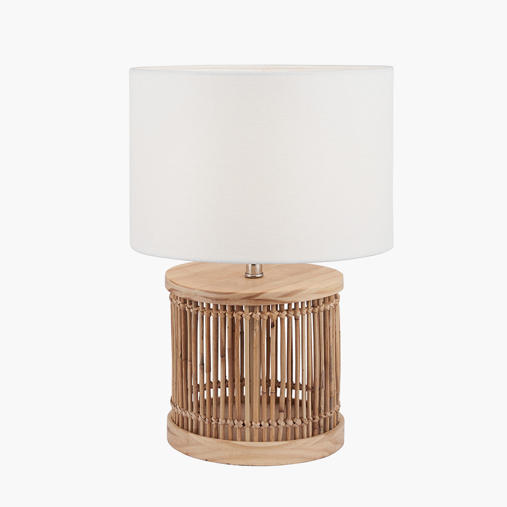 Sorbus Natural Ribbed Small Table Lamp