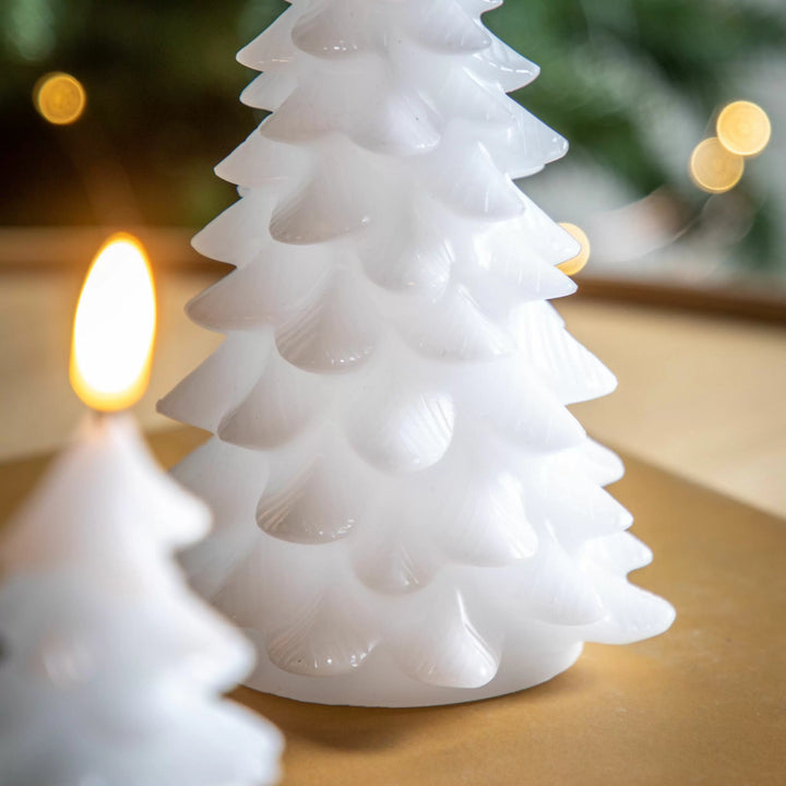 LED Xmas Tree Candle 2 pack White