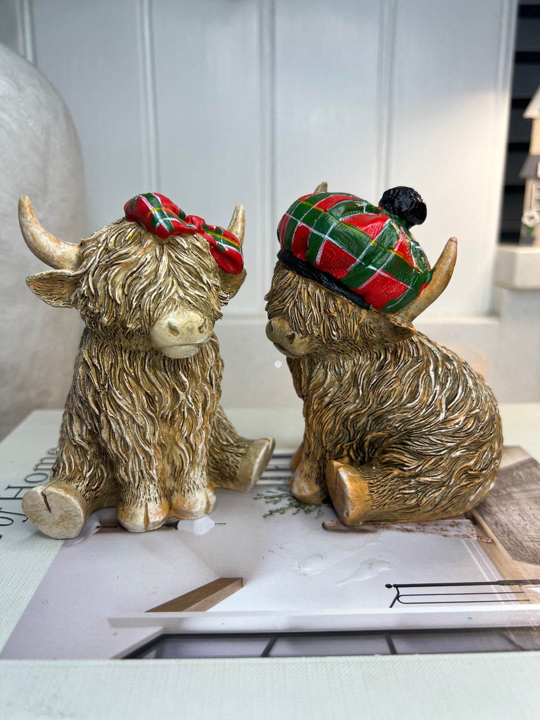 Archie in a Tartan hat - Highland cow 12cm