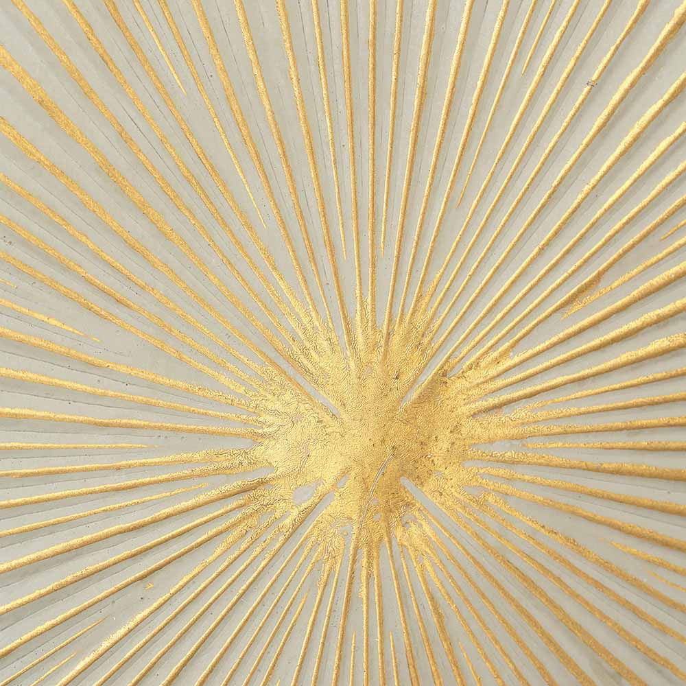 White and Gold Metal Sunburst Wall Art