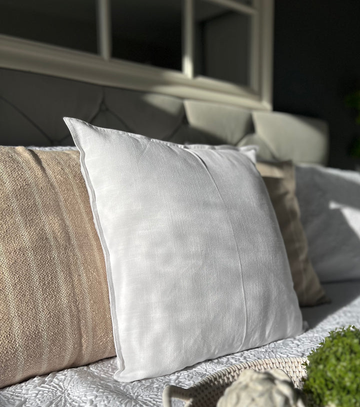 Pure White Linen Cushion Cover 45cm×45cm