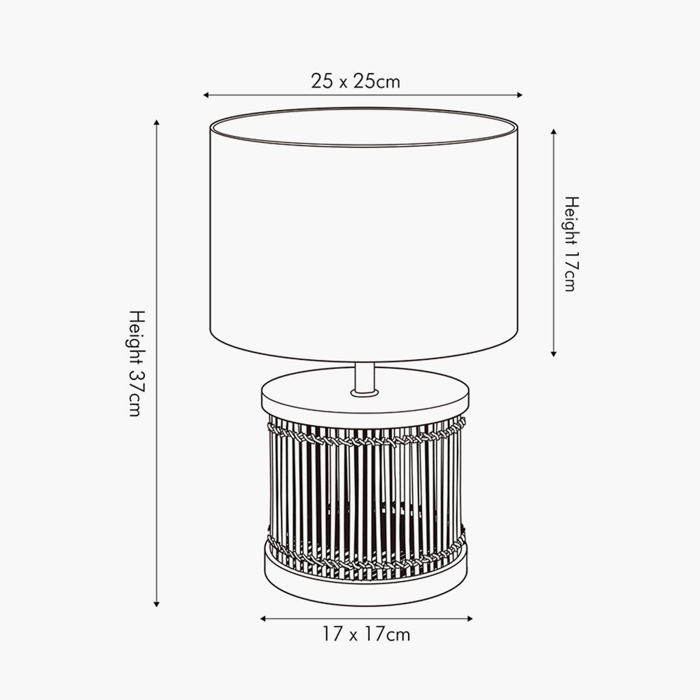 Sorbus Natural Ribbed Small Table Lamp