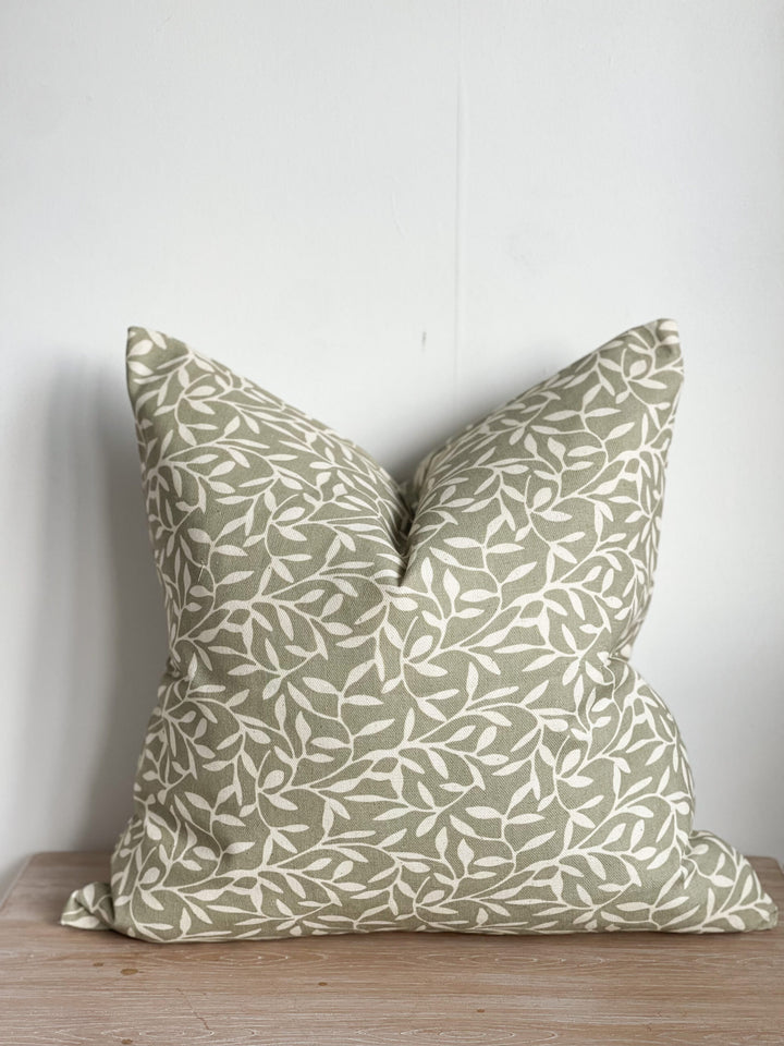 Olive Leaf Cotton Cushion Cover 45x 45