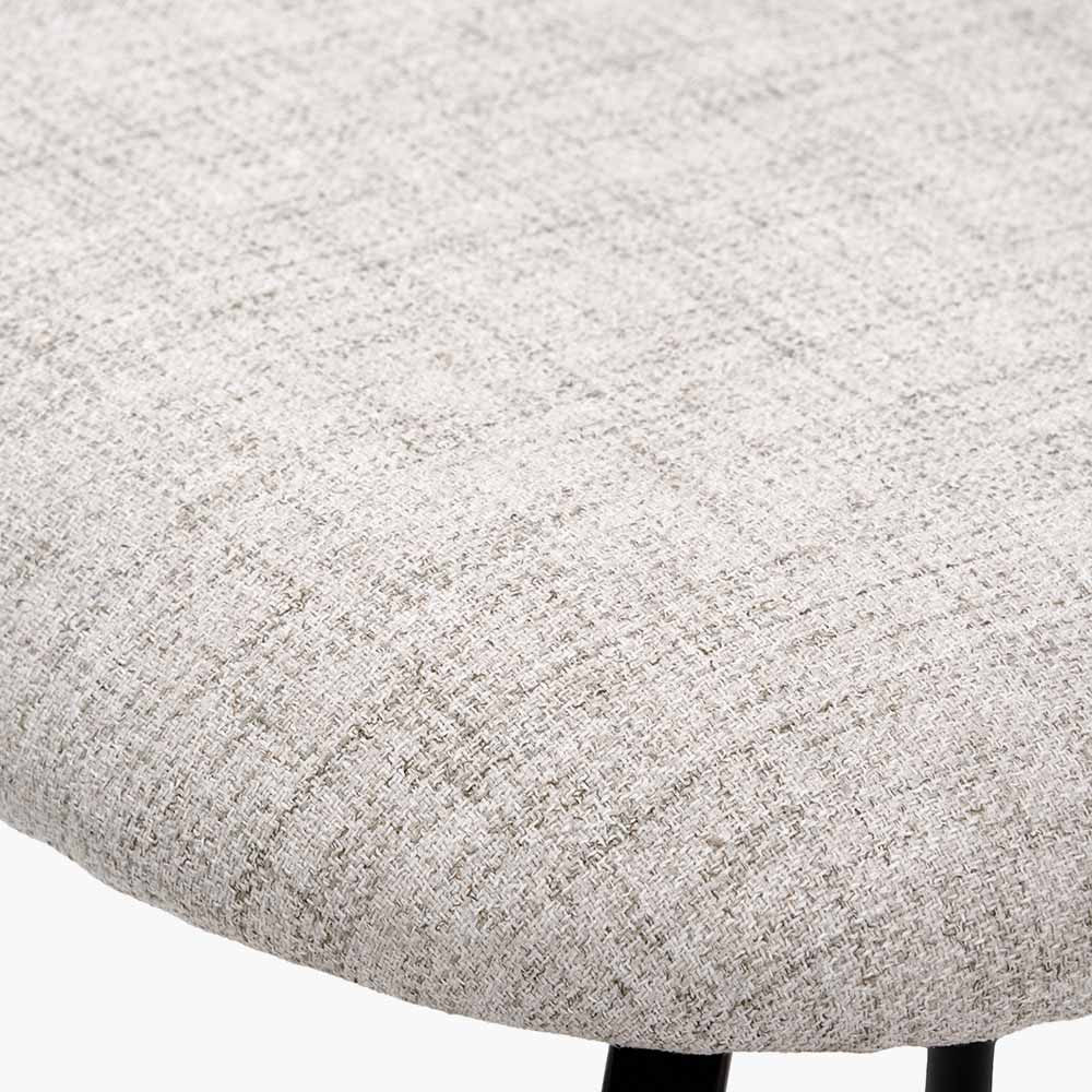 Turi Pebble Linen Mix and Black Metal Dining Chair