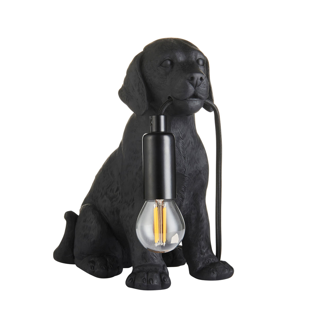 Labrador Puppy Table Lamp | Black