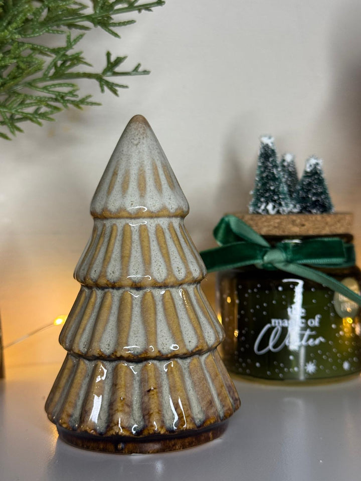 Candle With Green Velvet Bow Tree 6cm