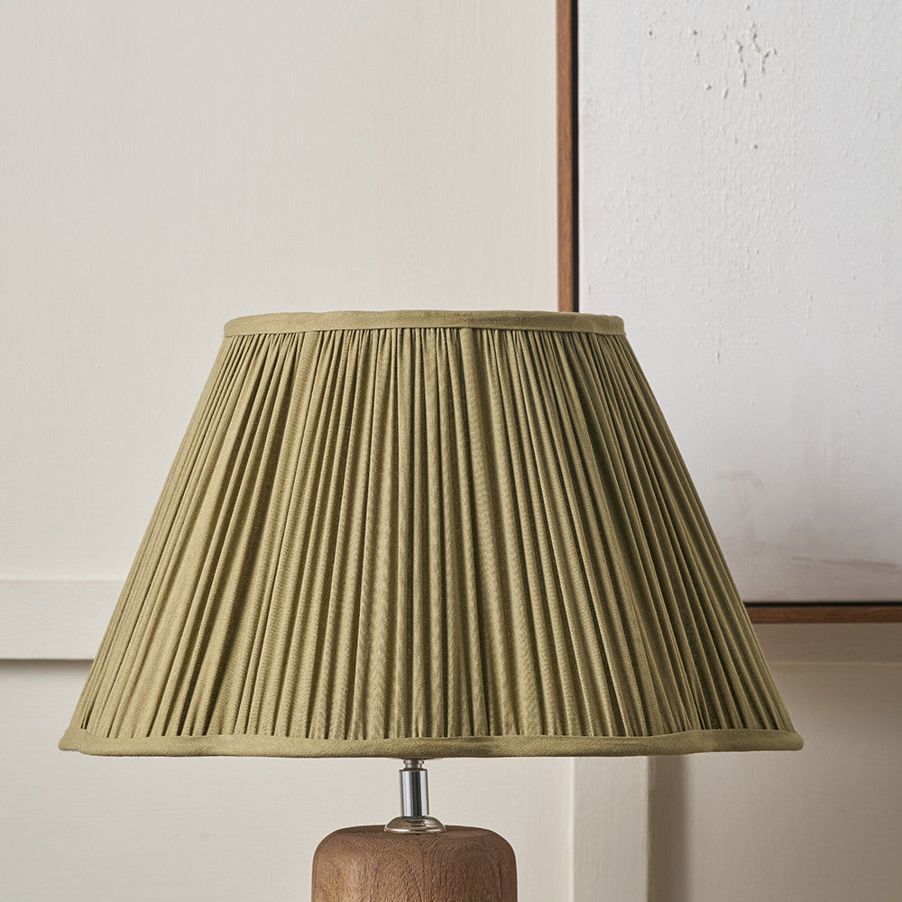 Malia 30cm Olive Green Mushroom Pleat Scalloped Tapered Lamp Shade