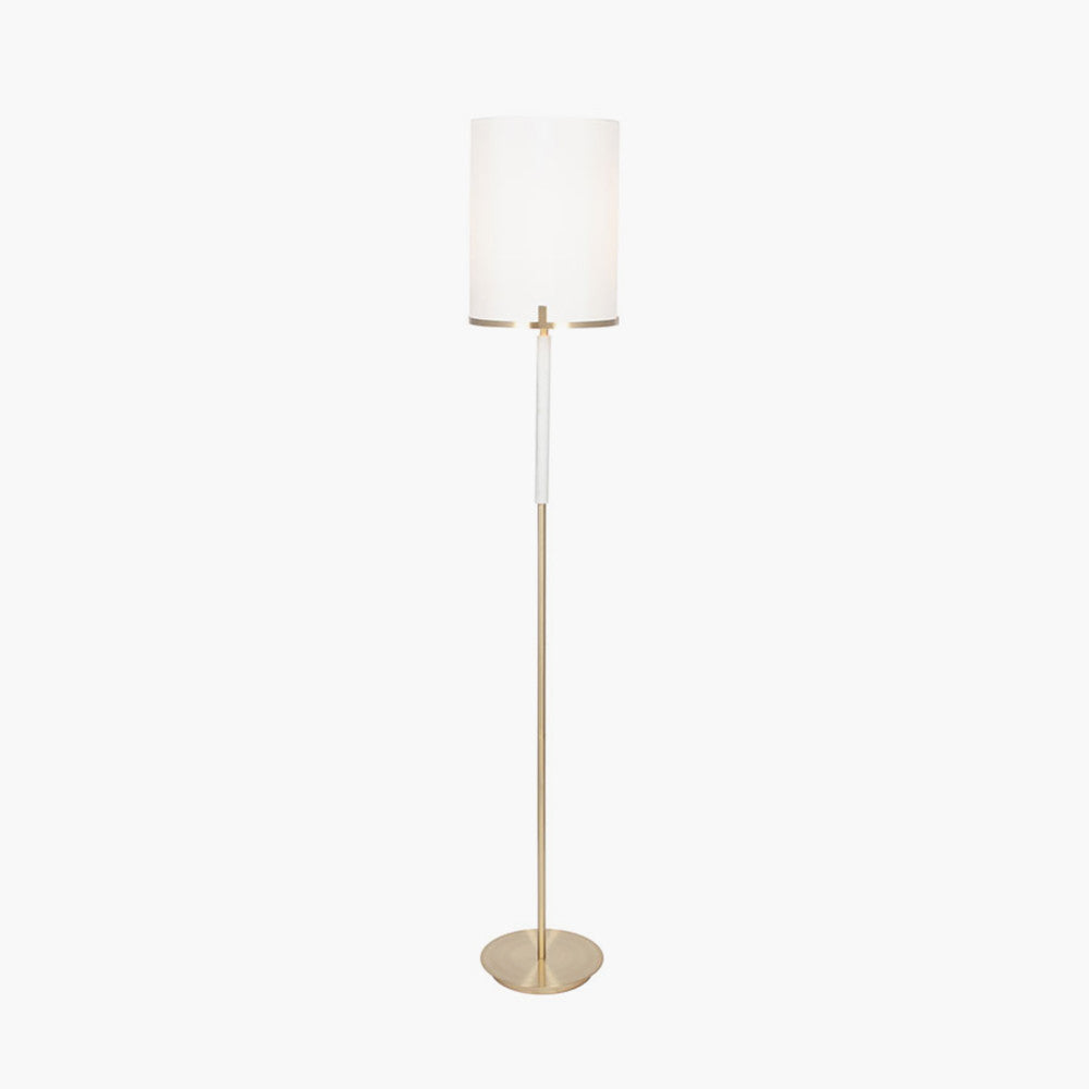 Midland Champagne Gold Metal and Marble Effect Floor Lamp