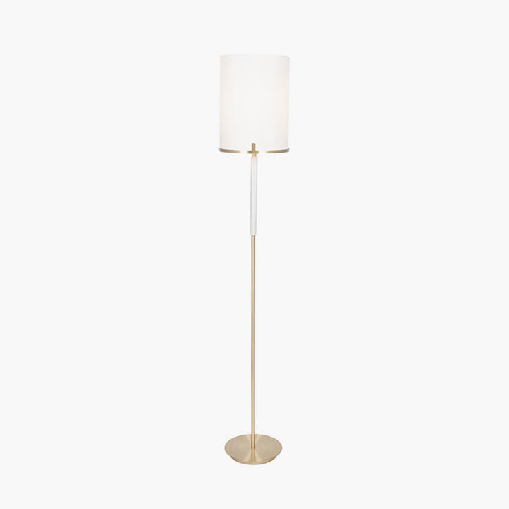 Midland Champagne Gold Metal and Marble Effect Floor Lamp