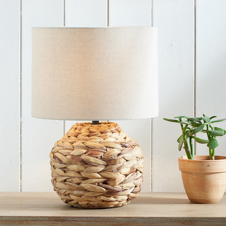 Natural Plaited Water Hyacinth Table Lamp