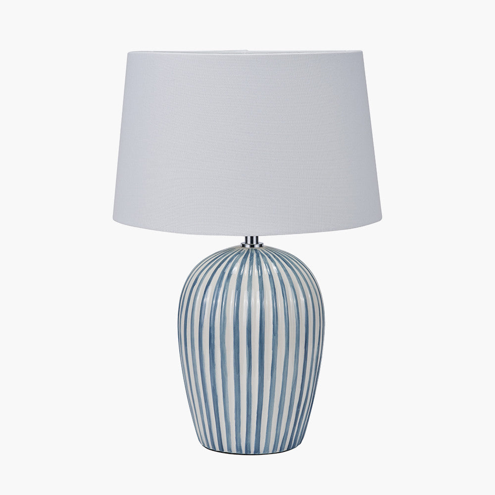 Cannes Blue and White Stripe Ceramic Table Lamp