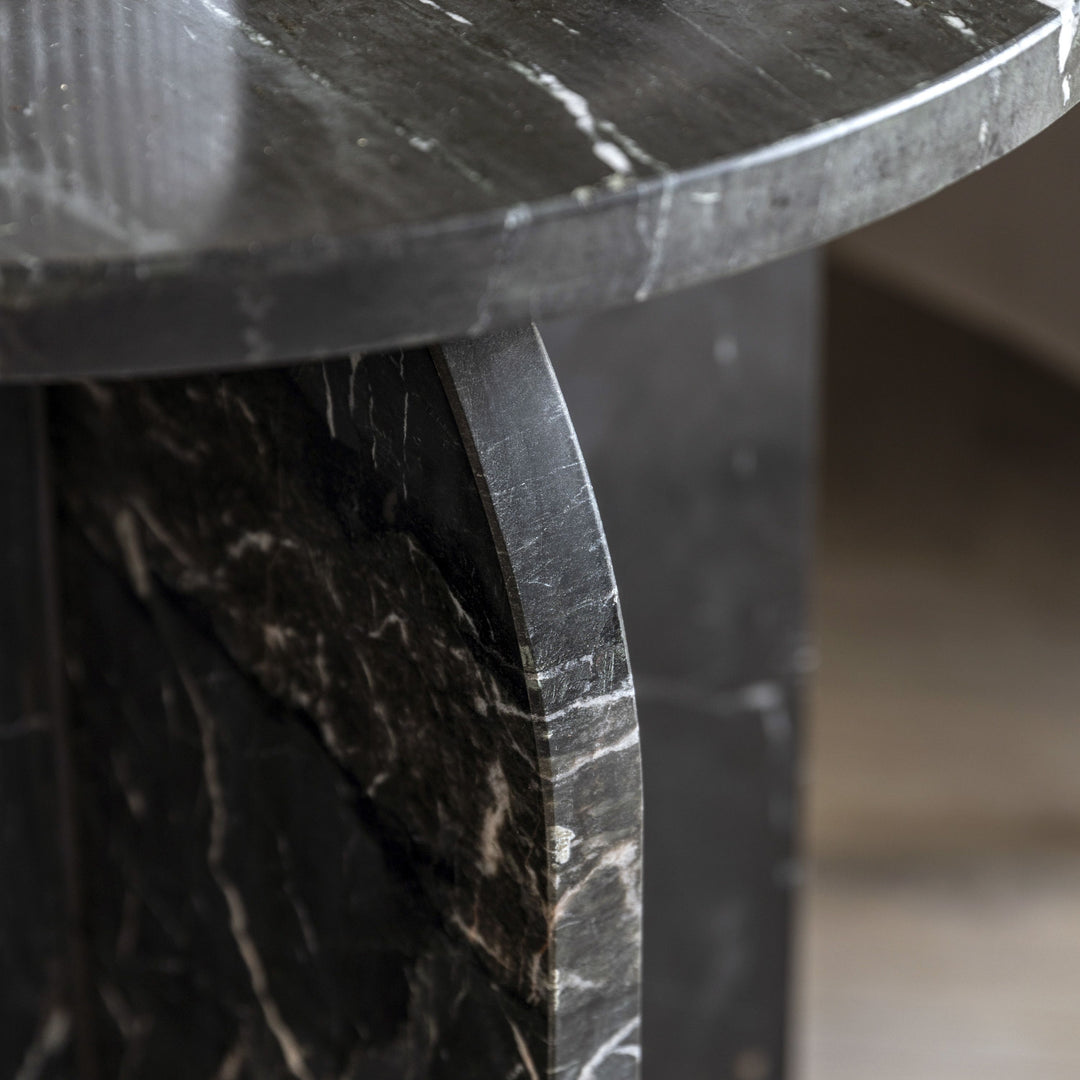 Amalfi Black Marble Side Table