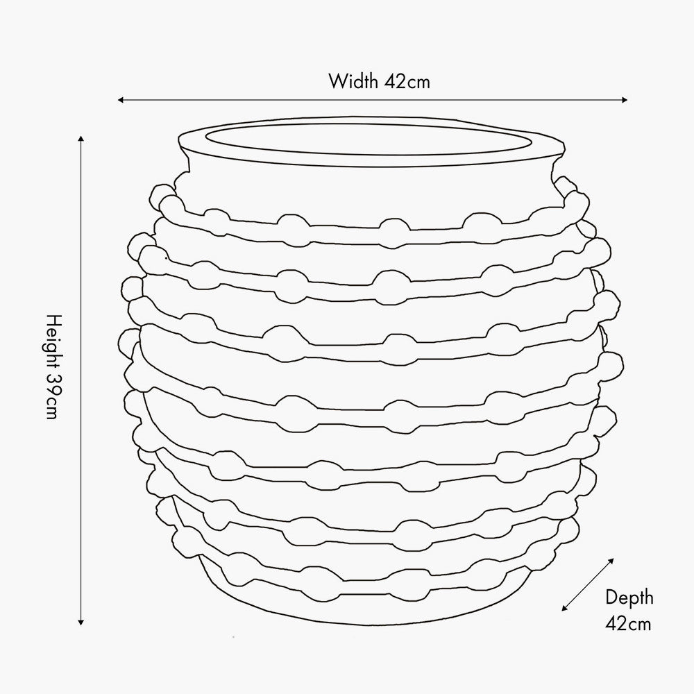 Cream Bobble Fibrestone Decorative Planter Large 39cm