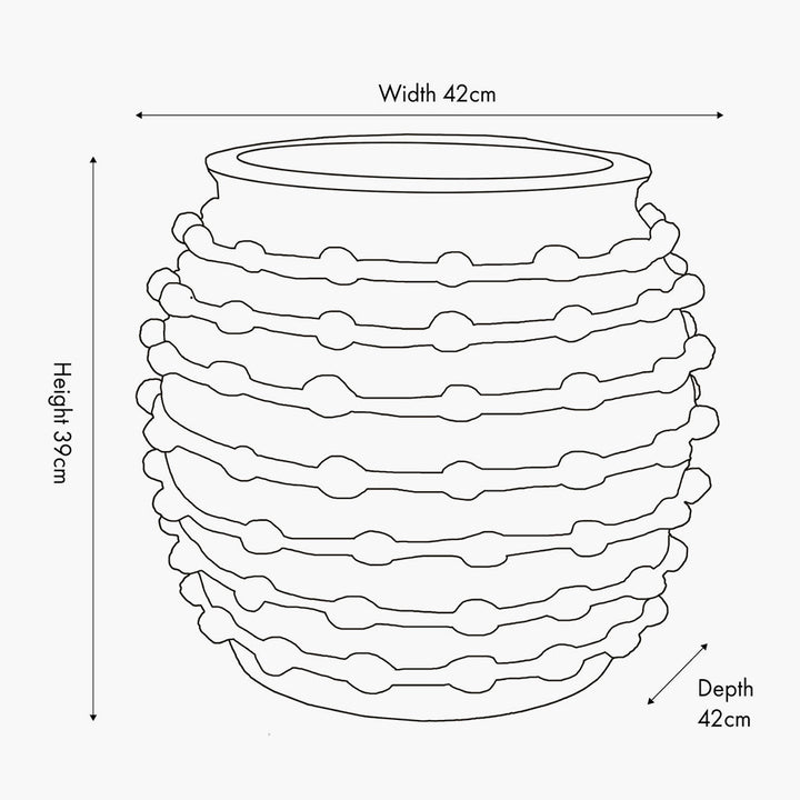 Cream Bobble Fibrestone Decorative Planter Large 39cm