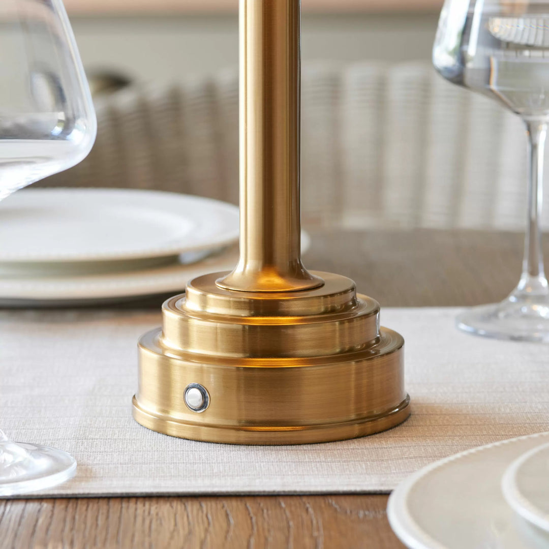 Upton Rechargeable Table Lamp Base Brushed Brass