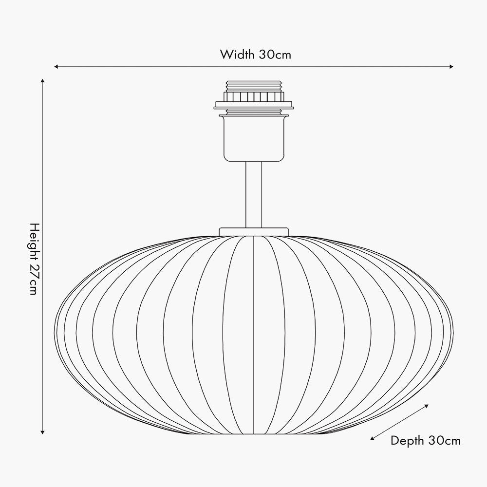 Emilia White Ribbed Glass and Gold Metal Oval Table Lamp Base27cm