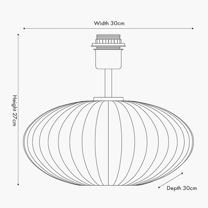 Emilia White Ribbed Glass and Gold Metal Oval Table Lamp Base27cm