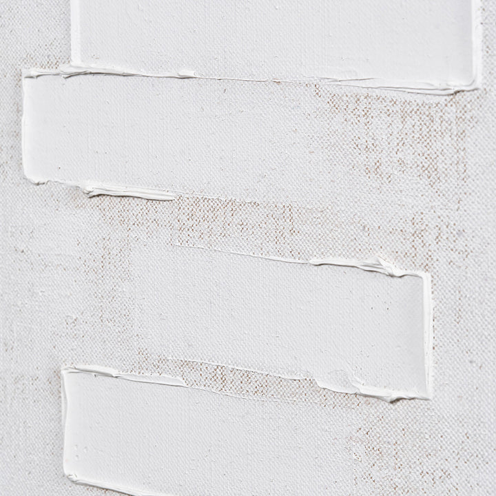 White and Natural Textured Canvas with Natural Frame