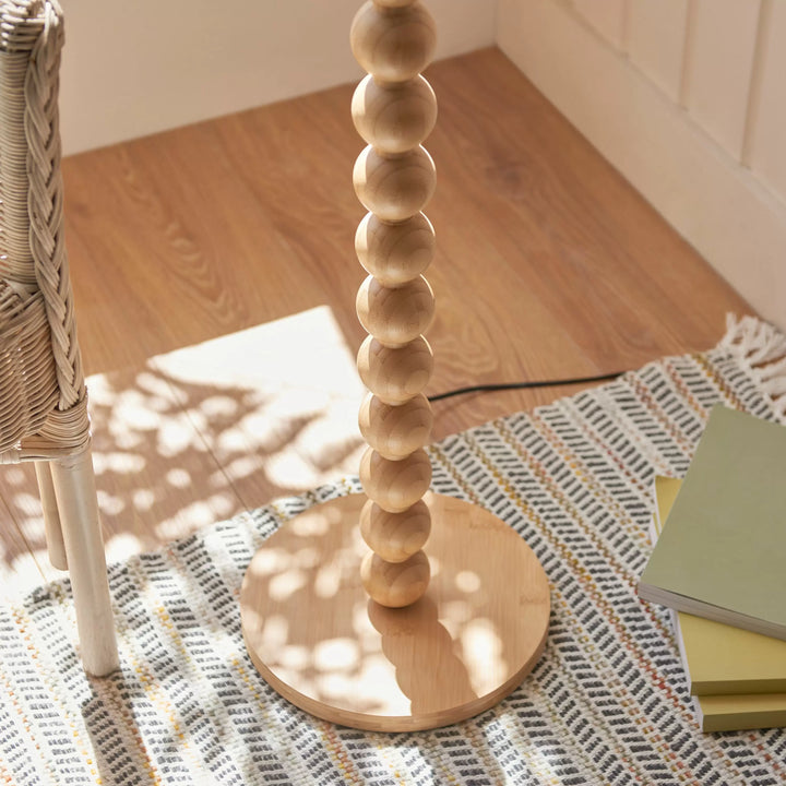 Cane Floor Lamp Base Natural Bamboo