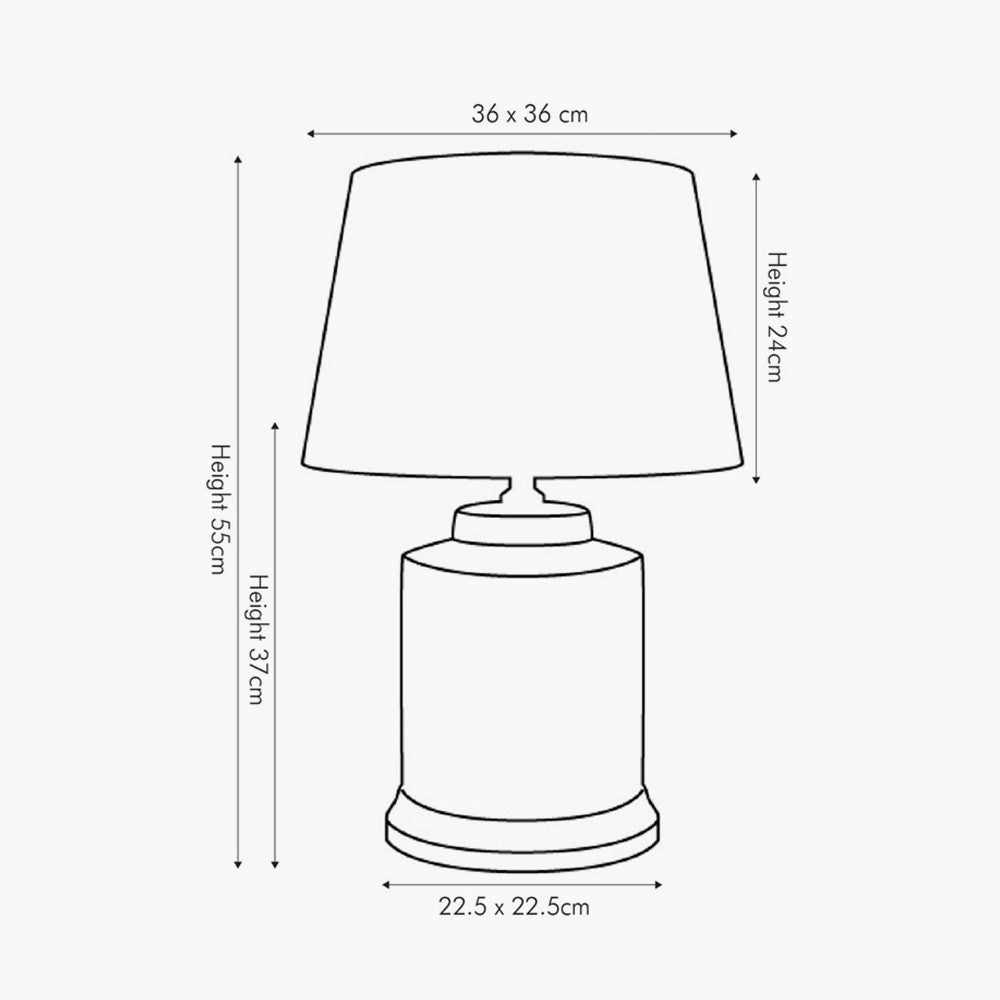 Aris Grey and White Geo Pattern Table Lamp 55cm