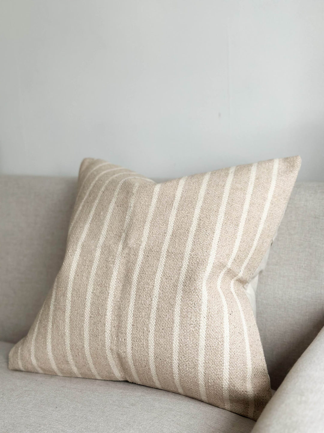 Luxe Cotton 45x45 Light Beige And Cream Stripe