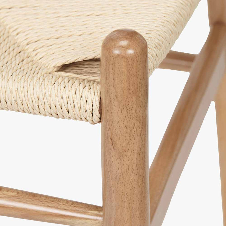 Quinn Natural Beech Wood and Natural Paper Rope Dining Chair