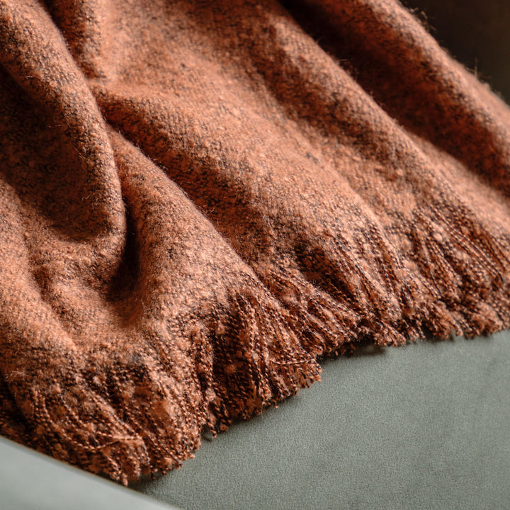 Melange Acrylic Throw| Rust