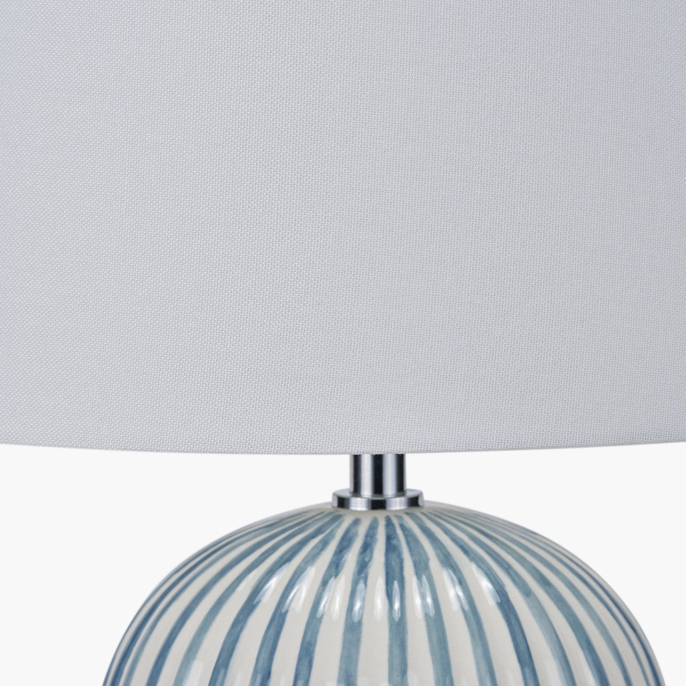 Cannes Blue and White Stripe Ceramic Table Lamp
