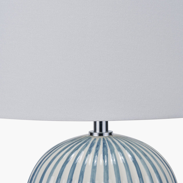 Cannes Blue and White Stripe Ceramic Table Lamp
