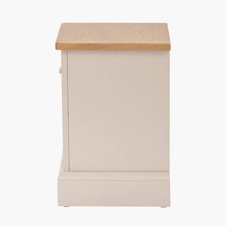Fairford Parchment White Pine and Oak Wood 1 Drawer Unit
