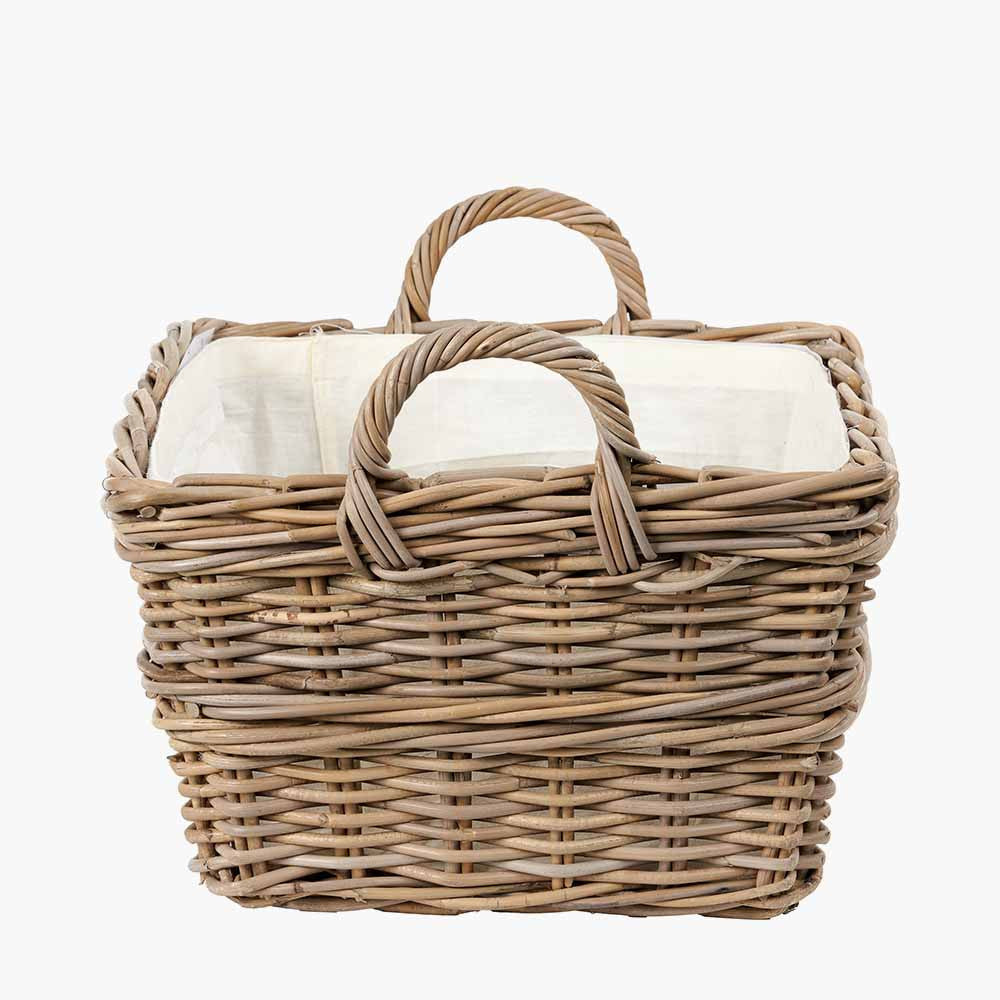 Neutral Kubu Rectangular Handled Laundry Basket