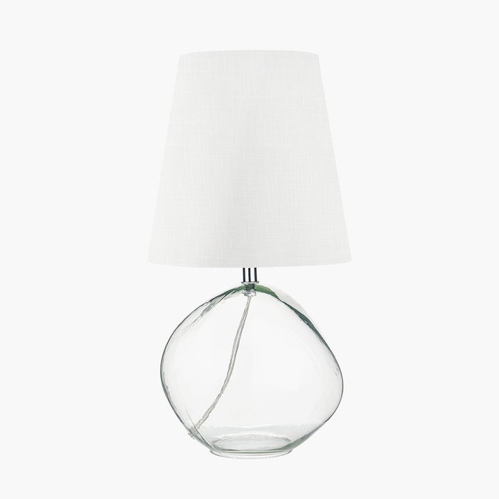 Hallie Clear Glass and White Shade Table Lamp