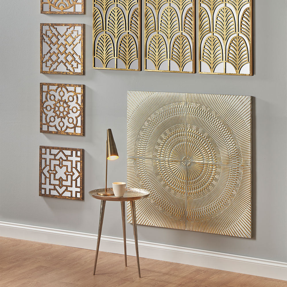 Contemporary White and Gold Wall Art