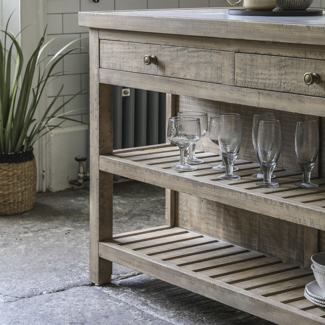 Saint Lucia Marble Kitchen Island